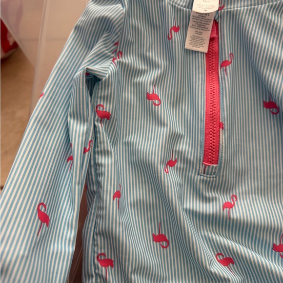 Flamingo Swim rash guard - Blue and Pink - Picture 4 of 6